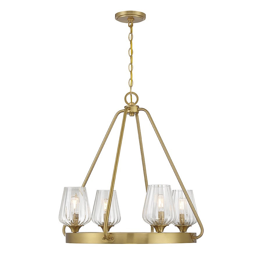 Savoy House Carlton 4-Light Chandelier, Warm Brass - 1-3392-4-322