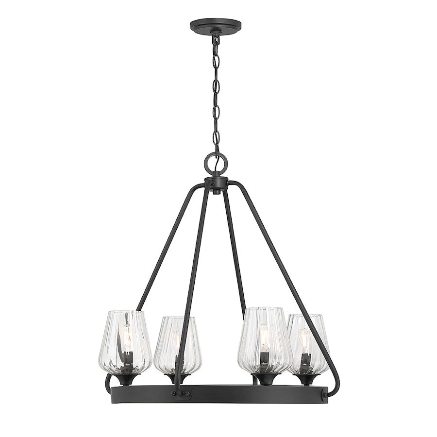 Savoy House Carlton 4-Light Chandelier, Matte Black - 1-3392-4-89