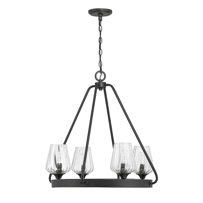 Savoy House Carlton 4-Light Chandelier, Matte Black