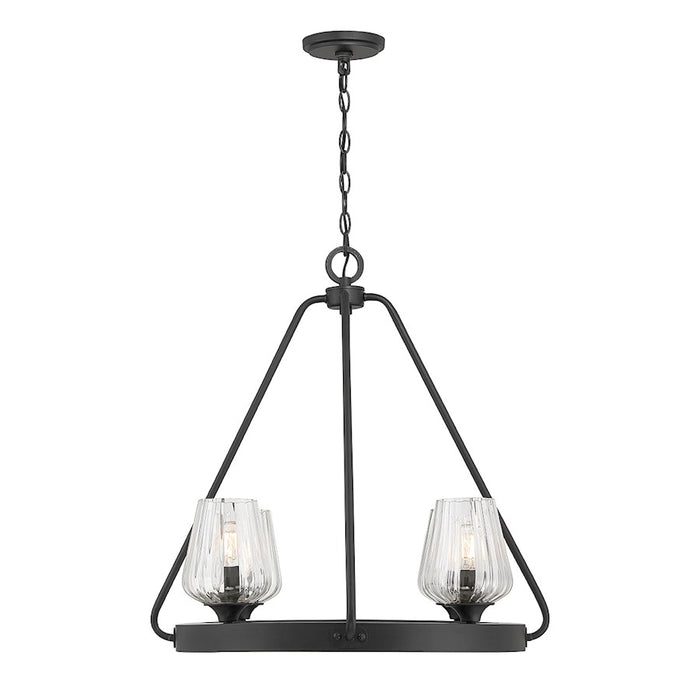 Savoy House Carlton 4-Light Chandelier, Matte Black