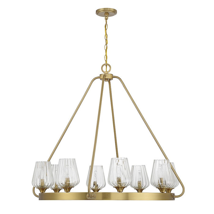 Savoy House Carlton 8-Light Chandelier, Warm Brass