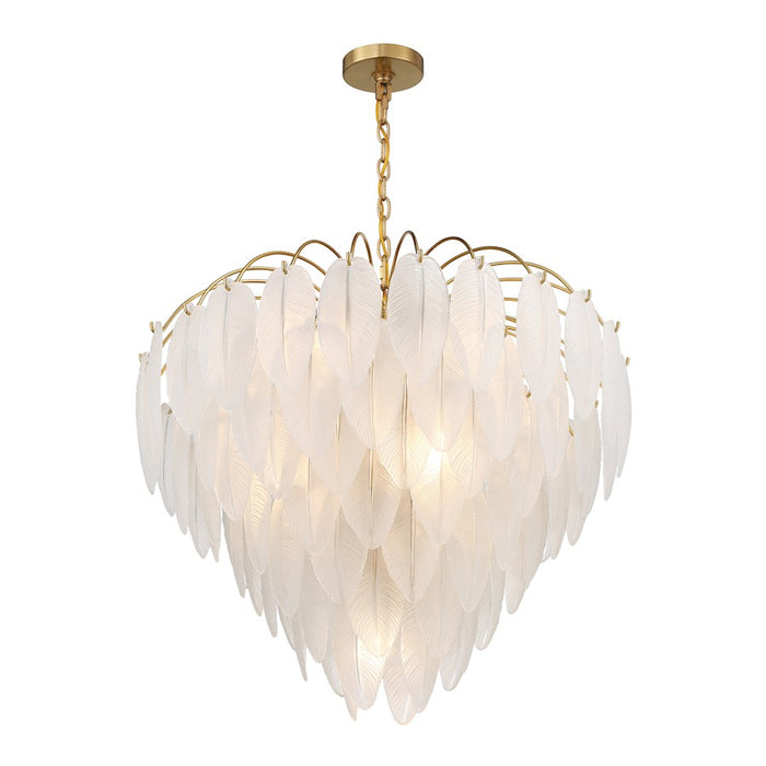 Savoy House Boa 9 Light Chandelier, Warm Brass/Clear Frosted