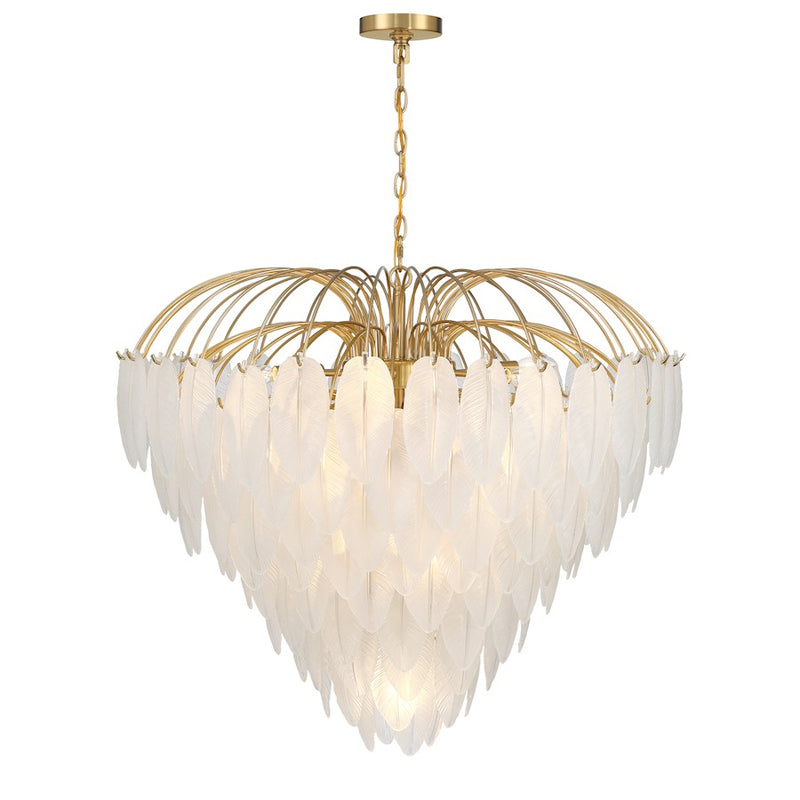 Savoy House Boa 15 Light Chandelier, Warm Brass/Clear Frosted