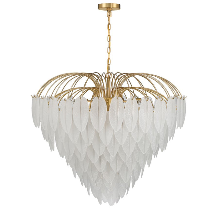 Savoy House Boa 15 Light Chandelier, Warm Brass/Clear Frosted