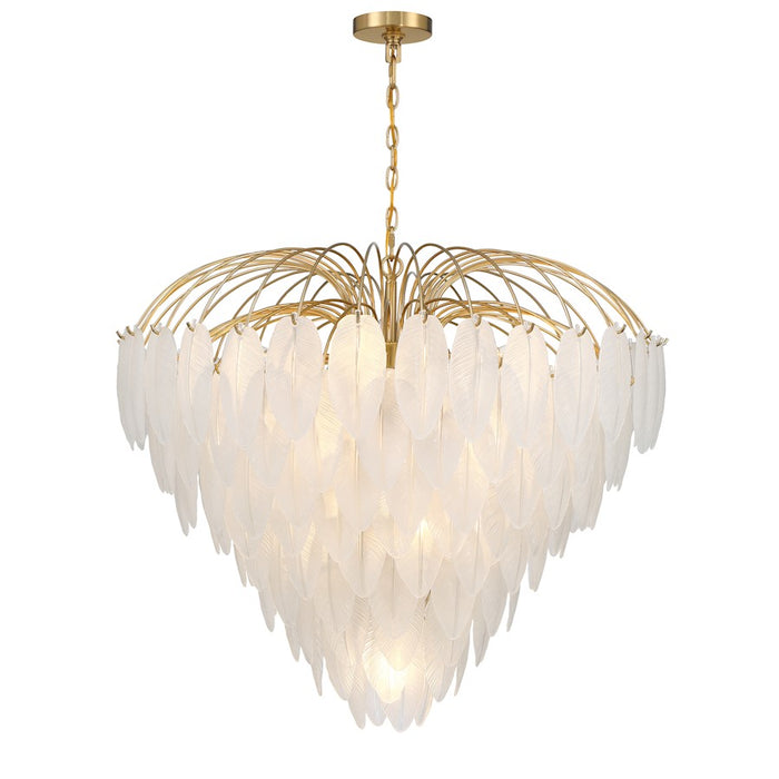 Savoy House Boa 15 Light Chandelier, Warm Brass/Clear Frosted