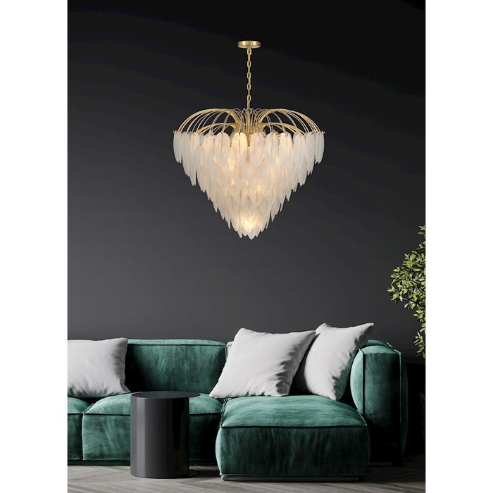 Savoy House Boa 15 Light Chandelier, Warm Brass/Clear Frosted