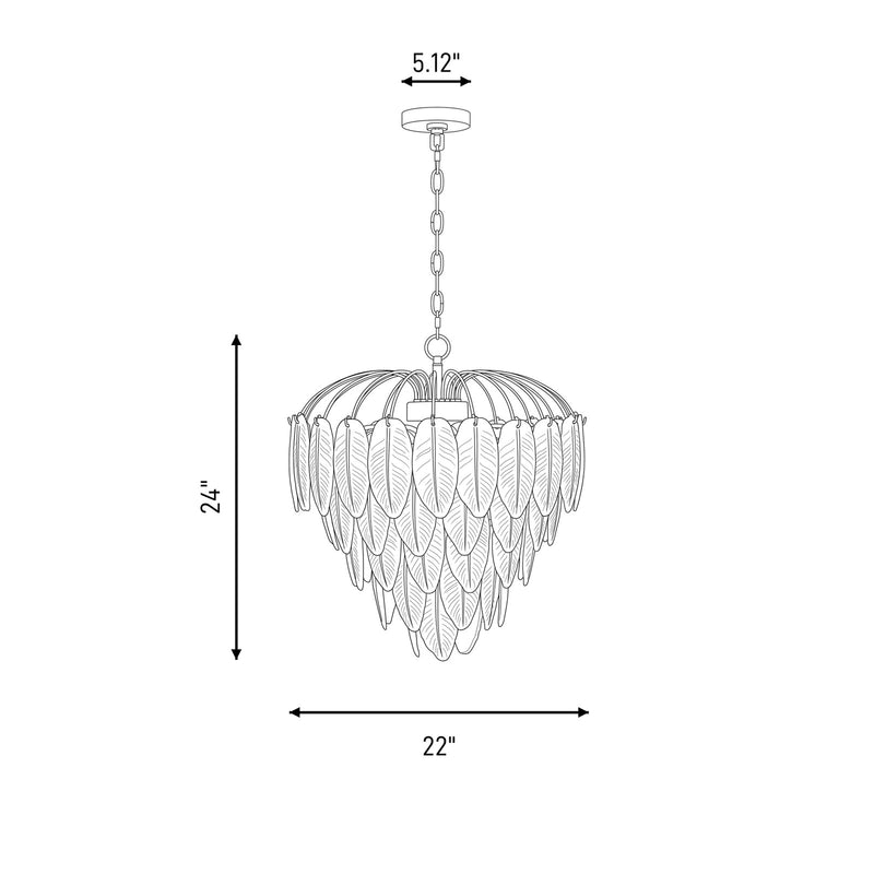 Savoy House Boa 6-Light Chandelier, Warm Brass