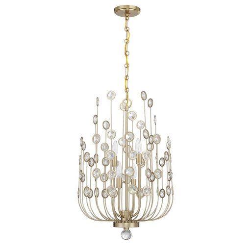 Savoy House Irina 4 Light Chandelier, Noble Brass