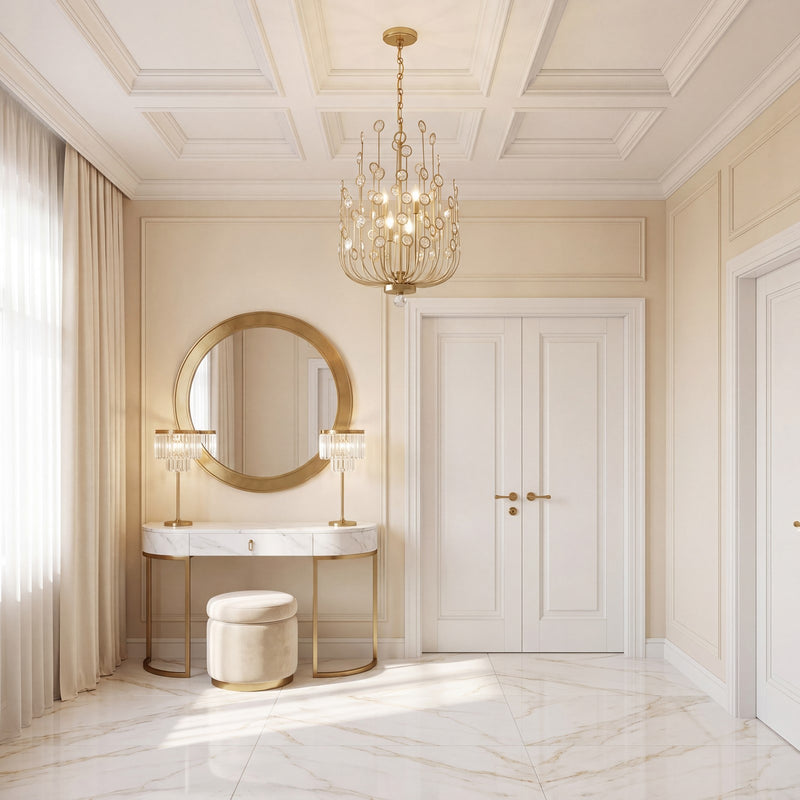 Savoy House Irina 4 Light Chandelier, Noble Brass