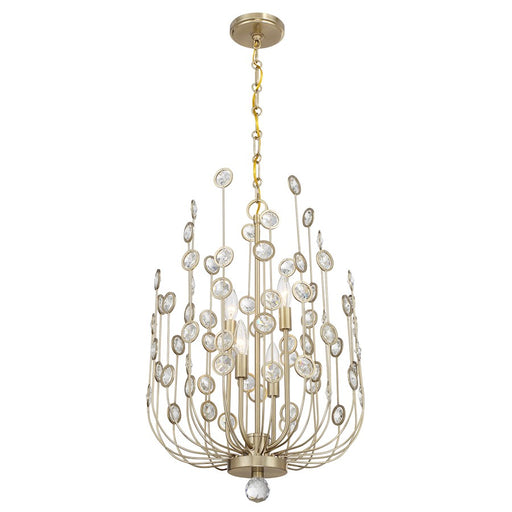 Savoy House Irina 4 Light Chandelier, Noble Brass