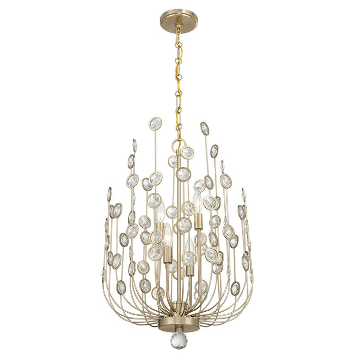 Savoy House Irina 4 Light Chandelier, Noble Brass