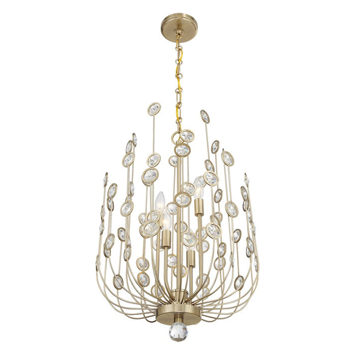 Savoy House Irina 4 Light Chandelier, Noble Brass