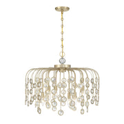 Savoy House Irina 6 Light Chandelier, Noble Brass - 1-3598-6-127