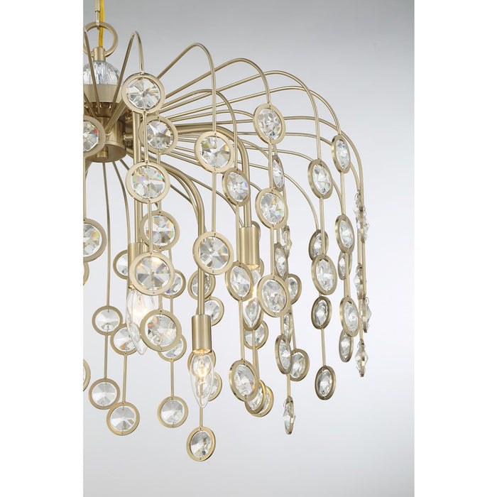 Savoy House Irina 6 Light Chandelier, Noble Brass