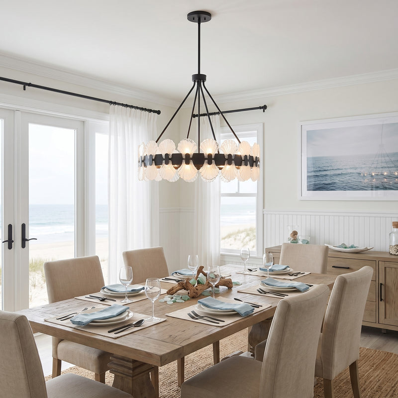 Savoy House Bancroft 6 Lt Chandelier, Matte Black