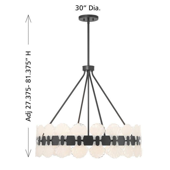 Savoy House Bancroft 6 Lt Chandelier, Matte Black