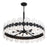 Savoy House Boca Chandelier, Matte Black/Strie Piastra