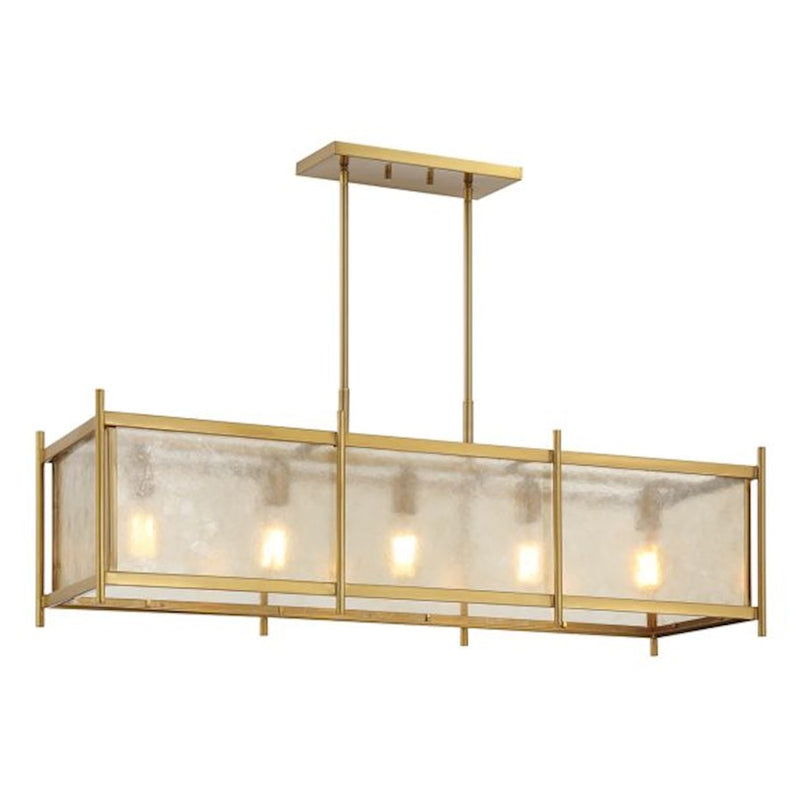 Savoy House Jacobs 5-Light Linear Chandelier, Warm Brass