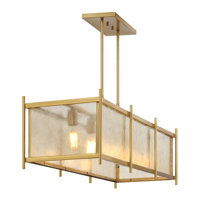 Savoy House Jacobs 5-Light Linear Chandelier, Warm Brass