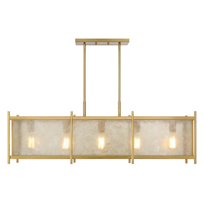 Savoy House Jacobs 5-Light Linear Chandelier, Warm Brass