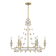 Savoy House Iris 6-Light Chandelier, White/Warm Brass Accents - 1-3804-6-142