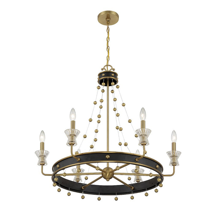 Savoy House Iris 6Lt Chandelier, Black/Brass