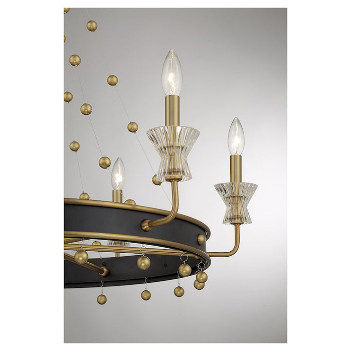 Savoy House Iris 6Lt Chandelier, Black/Brass