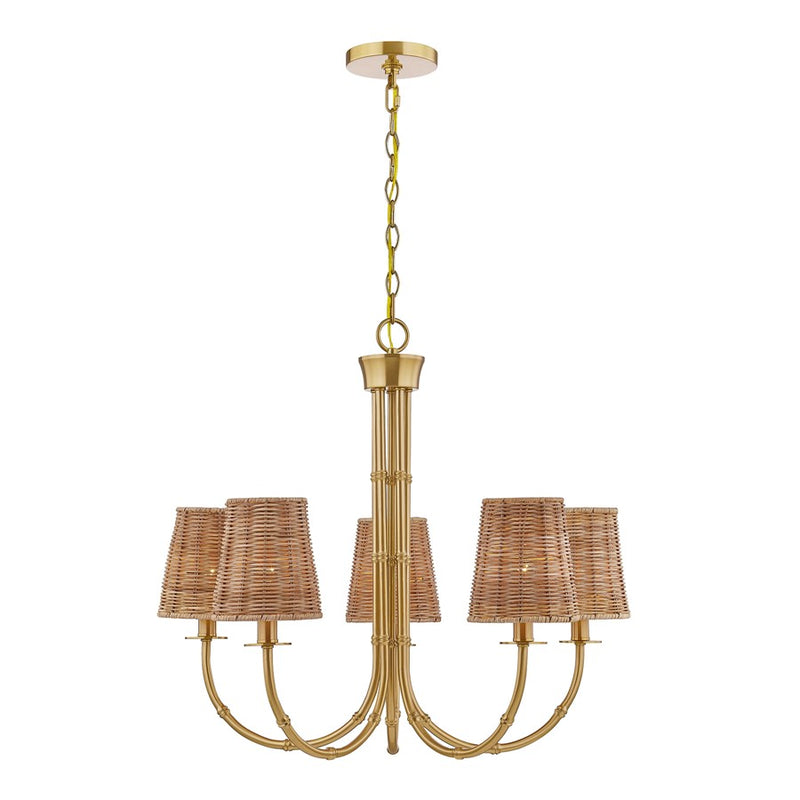 Savoy House Ashbury 5 Lt Chandelier, Warm Brass