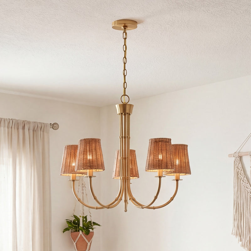 Savoy House Ashbury 5 Lt Chandelier, Warm Brass