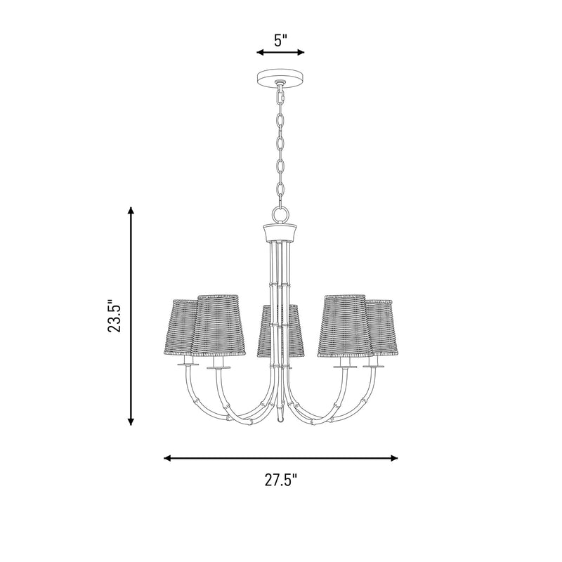 Savoy House Ashbury 5 Lt Chandelier, Warm Brass