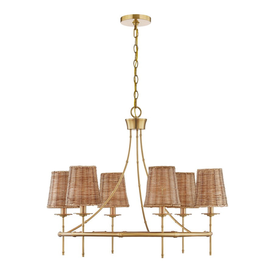 Savoy House Ashbury 6 Lt Chandelier, Warm Brass - 1-3961-6-322