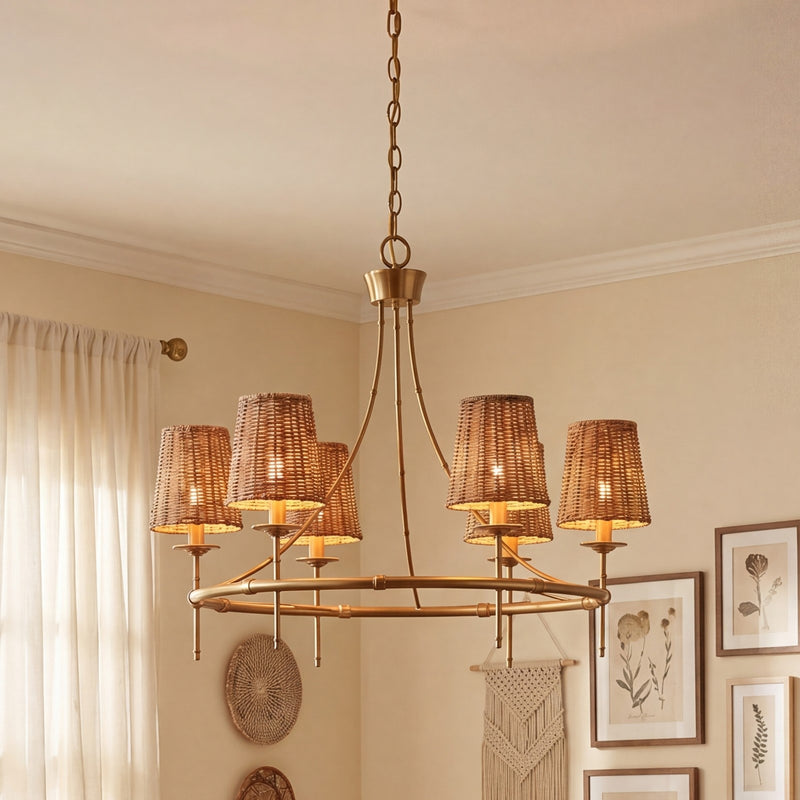 Savoy House Ashbury 6 Lt Chandelier, Warm Brass