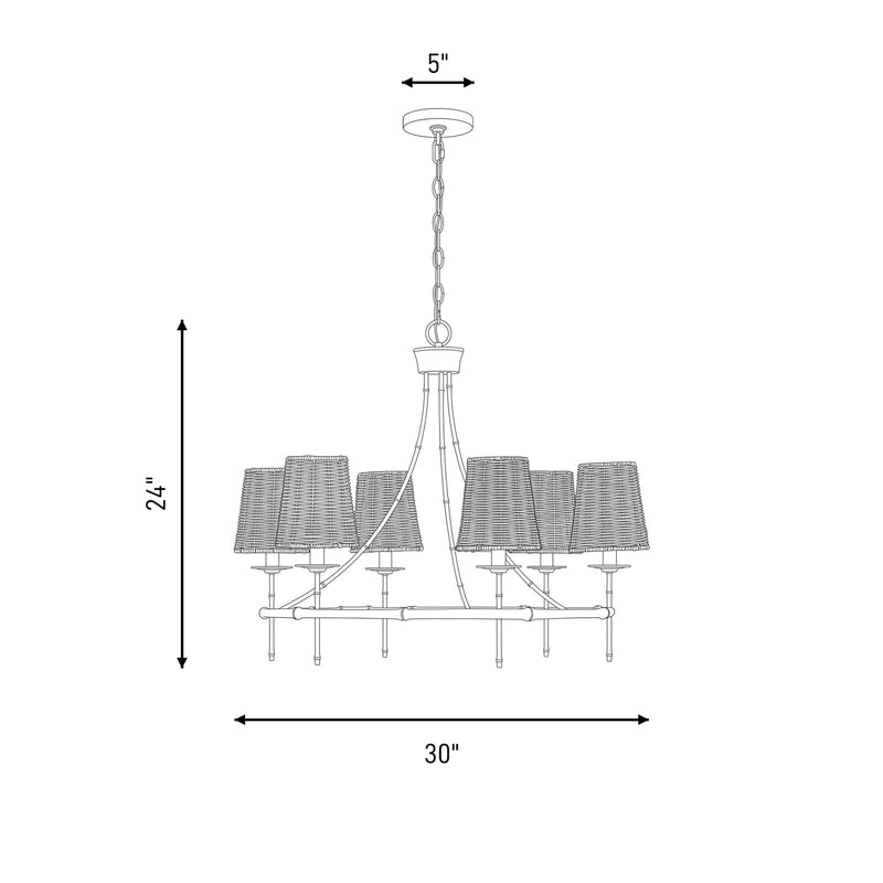 Savoy House Ashbury 6 Lt Chandelier, Warm Brass