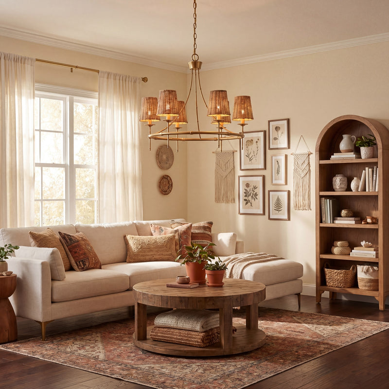 Savoy House Ashbury 6 Lt Chandelier, Warm Brass