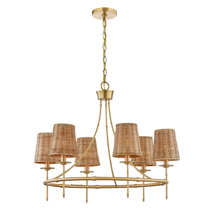 Savoy House Ashbury 6 Lt Chandelier, Warm Brass