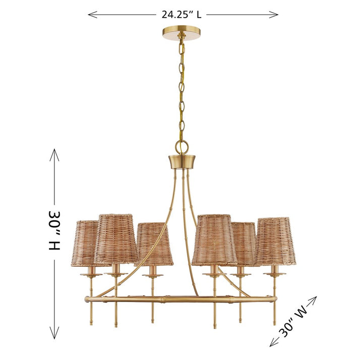 Savoy House Ashbury 6 Lt Chandelier, Warm Brass