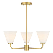 Savoy Essentials Blair 3 Light Chandelier, Warm Brass/Strie - 1-4013-3-322