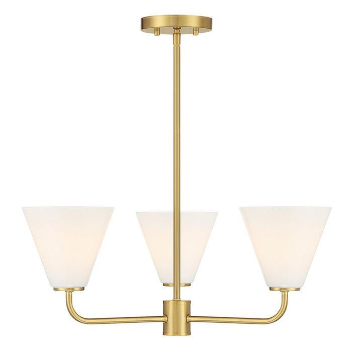 Savoy Essentials Blair 3 Light Chandelier, Warm Brass/Strie - 1-4013-3-322