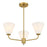 Savoy Essentials Blair 3 Light Chandelier, Warm Brass/Strie