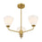 Savoy Essentials Blair 3 Light Chandelier, Warm Brass/Strie