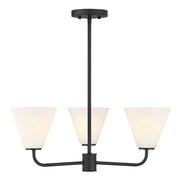 Savoy Essentials Blair 3 Light Chandelier, Matte Black/Strie - 1-4013-3-89