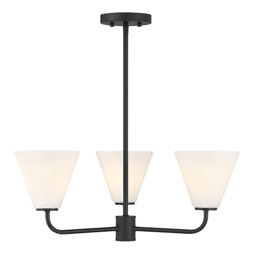 Savoy Essentials Blair 3 Light Chandelier, Matte Black/Strie - 1-4013-3-89