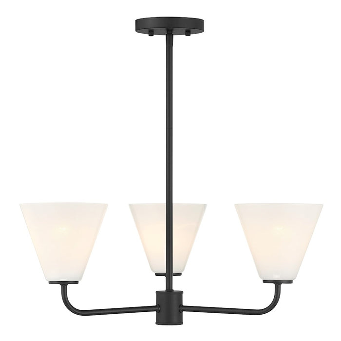 Savoy Essentials Blair 3 Light Chandelier, Matte Black/Strie - 1-4013-3-89