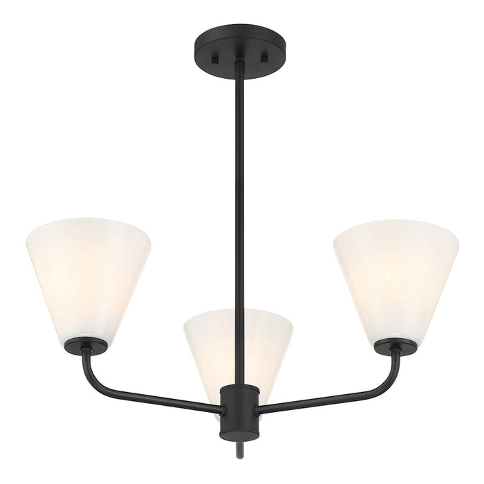 Savoy Essentials Blair 3 Light Chandelier, Matte Black/Strie