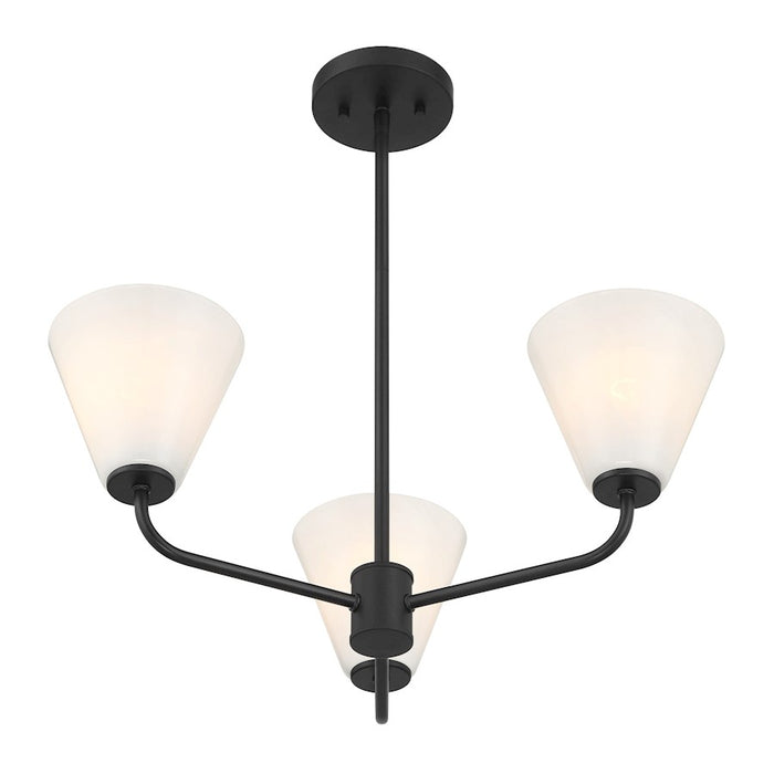 Savoy Essentials Blair 3 Light Chandelier, Matte Black/Strie