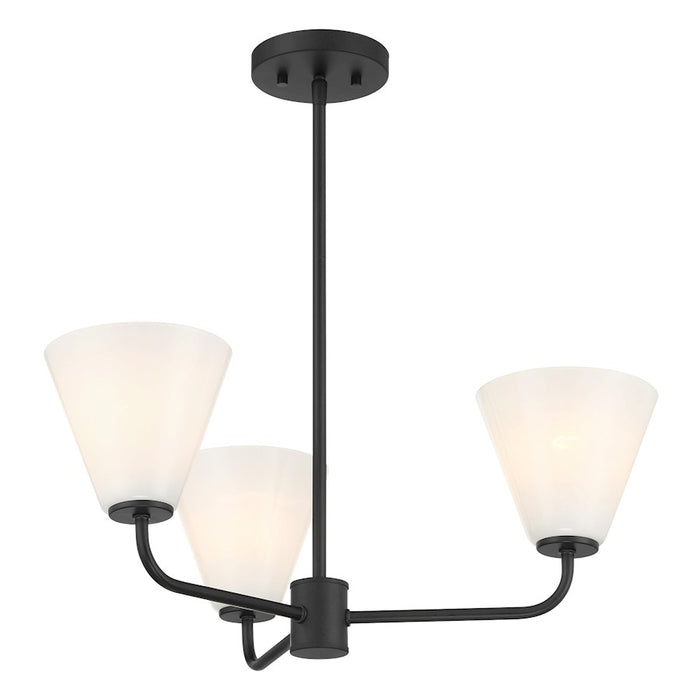 Savoy Essentials Blair 3 Light Chandelier, Matte Black/Strie
