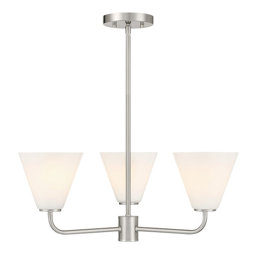 Savoy Essentials Blair 3 Light Chandelier, Satin Nickel/Strie - 1-4013-3-SN