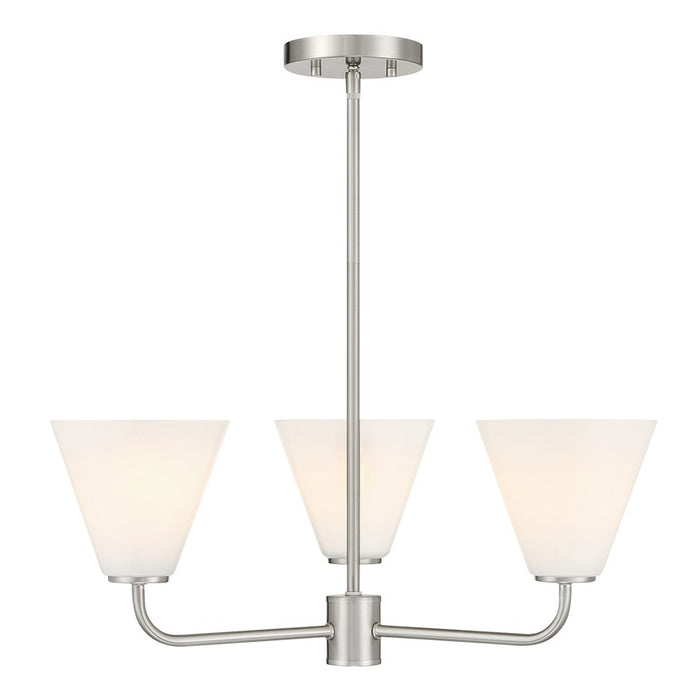 Savoy Essentials Blair 3 Light Chandelier, Satin Nickel/Strie - 1-4013-3-SN