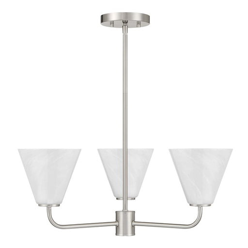 Savoy Essentials Blair 3 Light Chandelier, Satin Nickel/Strie