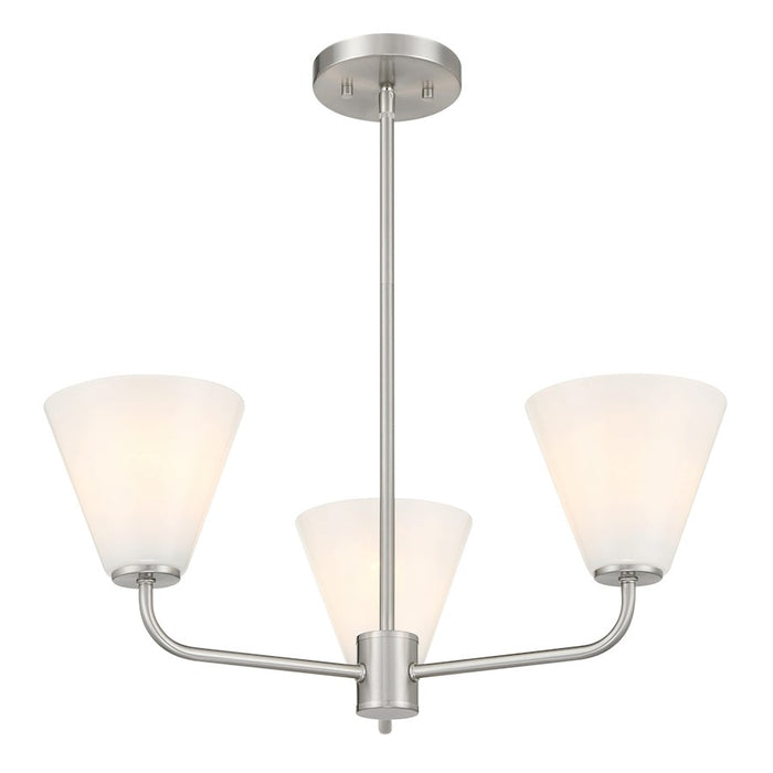 Savoy Essentials Blair 3 Light Chandelier, Satin Nickel/Strie